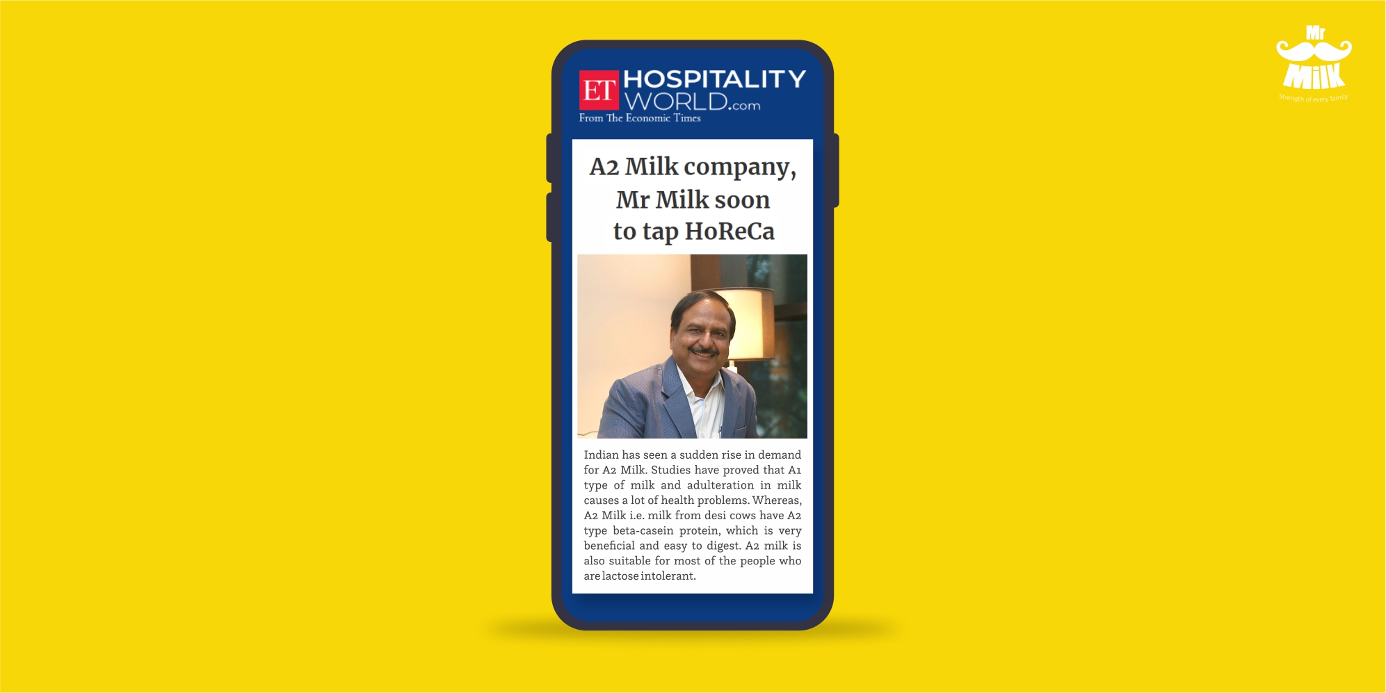 A2 Milk company, Mr Milk soon to tap HoReCa