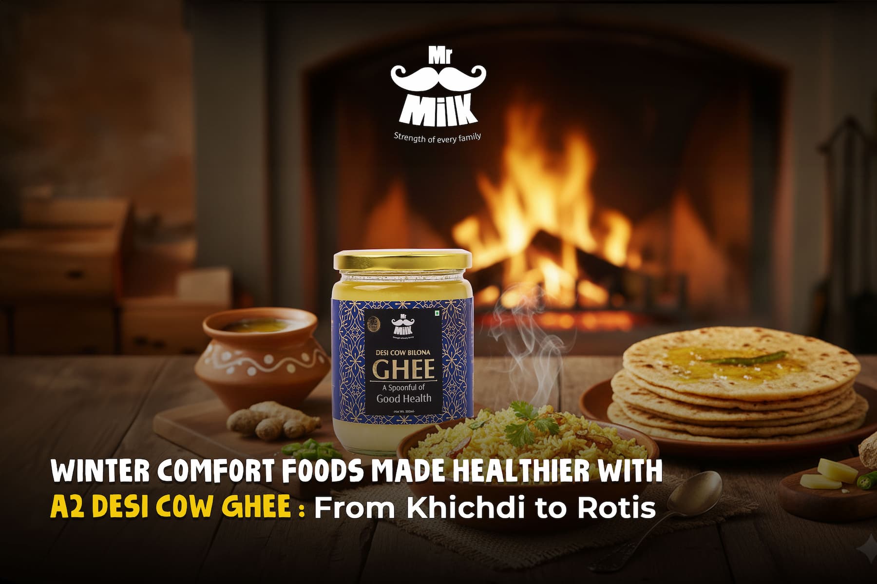 Winter Comfort Foods Made Healthier with A2 Desi Cow Ghee: From Khichdi to Rotis